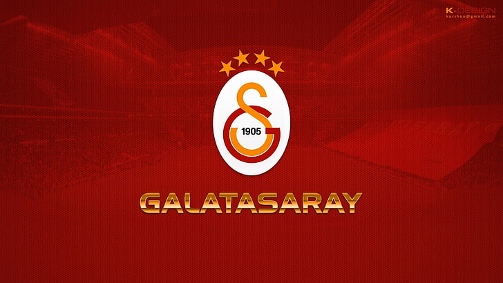 1905 Logo Galatasaray, Galatasaray S.K., lew, piłka nożna, kluby piłkarskie, Tapety HD