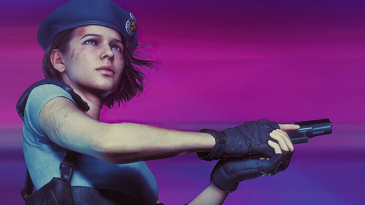 Jill Valentine, Resident Evil 3 Remake, Resident Evil, videogames, 4K, S.T.A.R.S, HD papel de parede