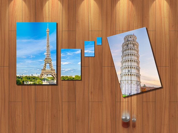 Eiffel Tower, tower of pisa, HD wallpaper