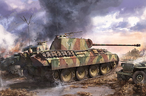 Tyskland, Panther, tank, Wehrmacht, genomsnitt, panzerwaffe, Pz.Kpfw.V Panther A Late, Sd.Car.171, HD tapet HD wallpaper