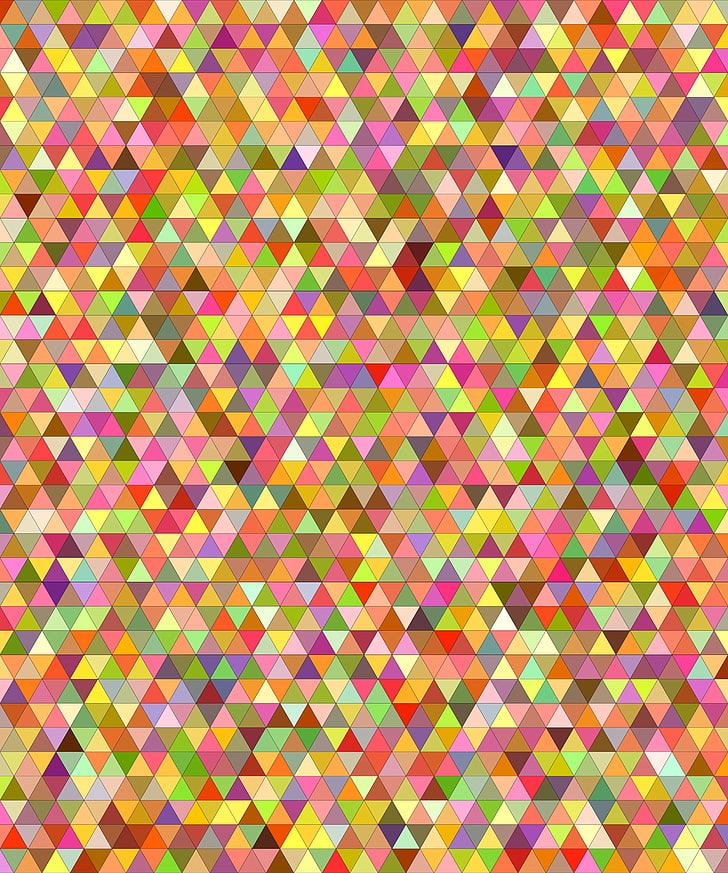 triangles, multicolored, pixels, multicolor, graphic, HD wallpaper