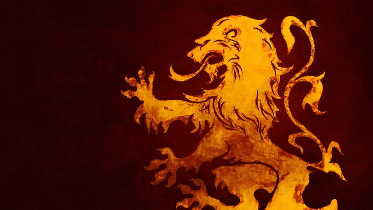 Sebuah Lagu Es dan Api, Game of Thrones, House Lannister, singa, sigils, Wallpaper HD