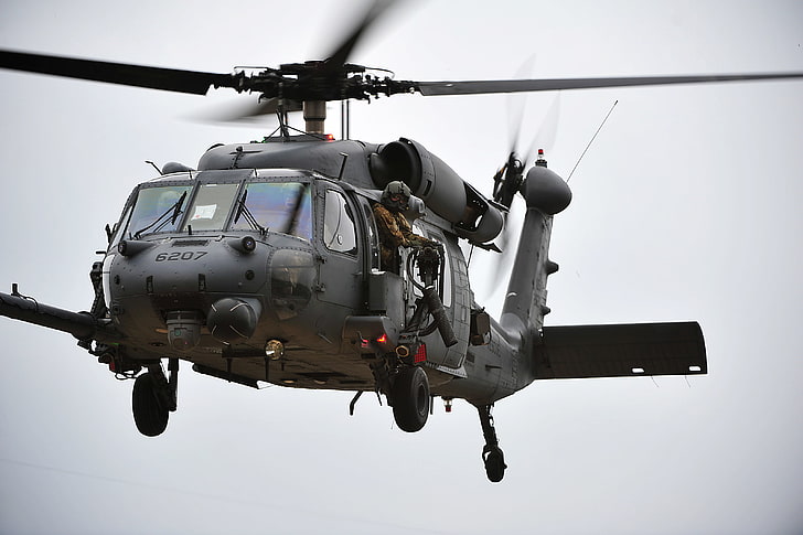 penerbangan, pesawat, Jepang, helikopter, tentara, senapan mesin, BBC, HH-60G, Pave Hawk, pilot, Okinawa, penyelamatan, kerekan, Kadena Air Base, Wallpaper HD