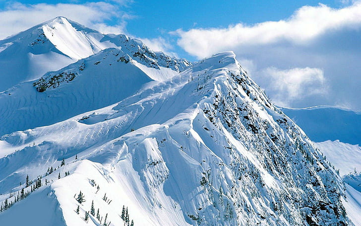 Снежна планинска верига, заснежени планини, природа, 1920x1200, сняг, планина, HD тапет