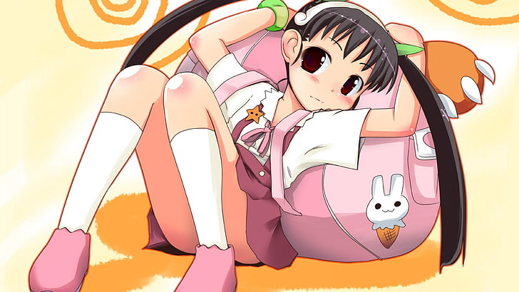 Seri Monogatari, Hachikuji Mayoi, gadis anime, twintails, Wallpaper HD