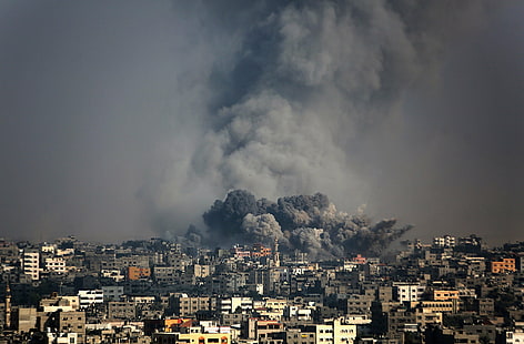 бомбы, Газы, Ближний Восток, Палестина, война, HD обои HD wallpaper