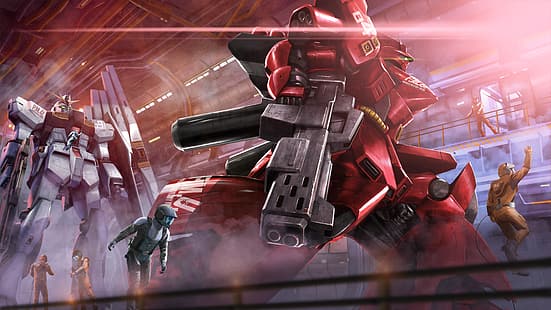 BANDAI NAMCO Entertainment, grafika z gier wideo, Gundam, Nu Gundam, Sazabi, Mobile Suit Gundam Char's Counterattack, Tapety HD HD wallpaper