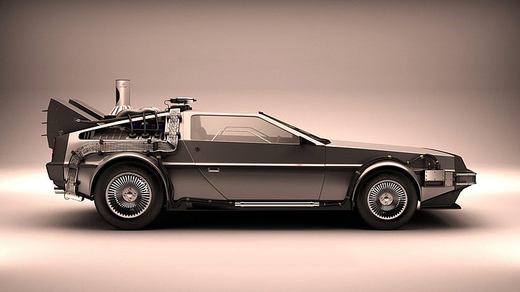 DeLorean, car, Back to the Future, movies, HD wallpaper