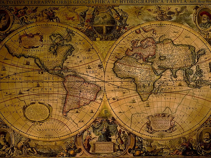 الخريطة القديمة خريطة العالم القديم مجردة 3D و CG HD الفن ، خريطة ، العالم ، القديمة، خلفية HD