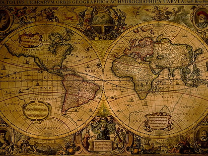 الخريطة القديمة خريطة العالم القديم مجردة 3D و CG HD الفن ، خريطة ، العالم ، القديمة، خلفية HD HD wallpaper