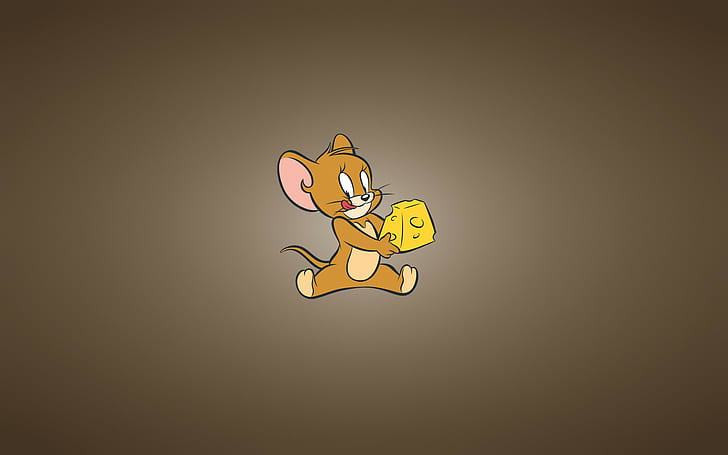 tom and jerry, cheese, mouse, minimalism, HD wallpaper