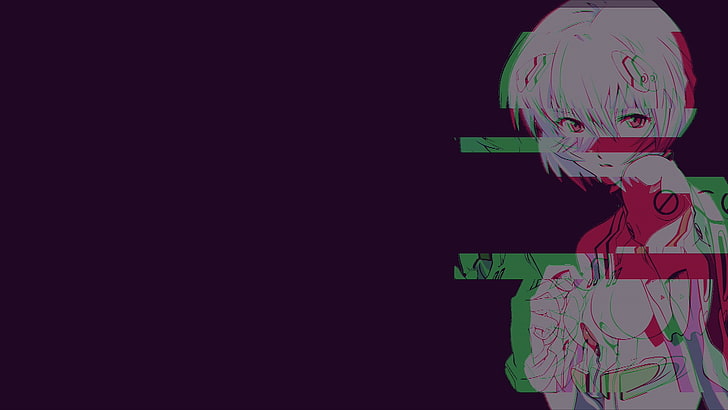 Ayanami Rei, Dampfwelle, Glitch Art, digitale Kunst, Neon Genesis Evangelion, HD-Hintergrundbild