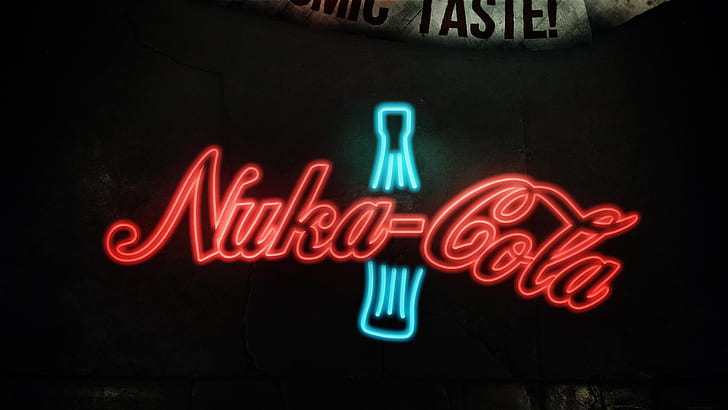 Nuka-Cola Soda işareti Neon şişe serpinti HD, video oyunları, neon, serpinti, işareti, şişe, kola, soda, nuka, HD masaüstü duvar kağıdı