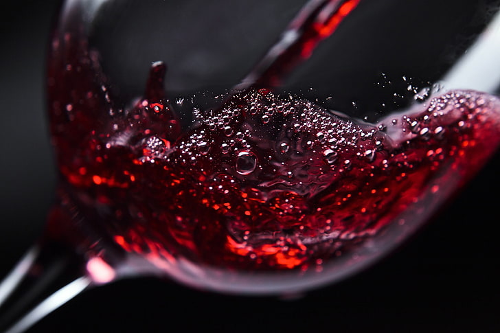 klares Kristallweinglas, Trinkglas, Wein, Makro, HD-Hintergrundbild