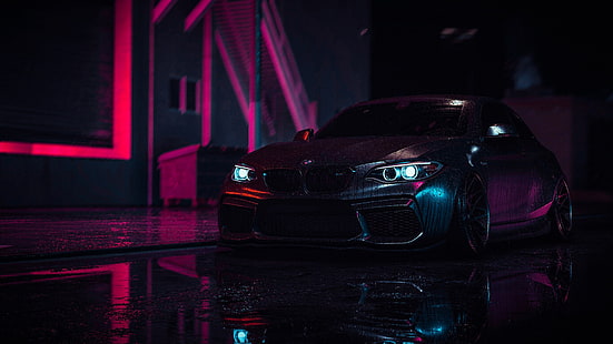 car, vehicle, BMW, dark, digital art, HD wallpaper HD wallpaper
