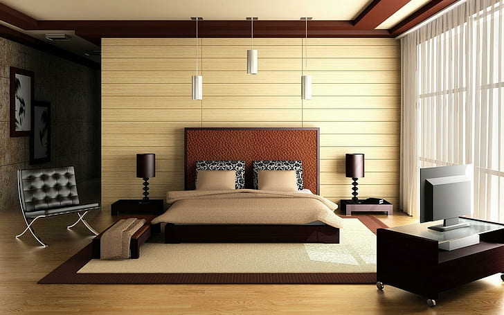 Dormitorio Cama Arquitectura Diseño de interiores Imágenes de alta resolución, arquitectura, dormitorio, diseño, alta, imágenes, interior, resolución, Fondo de pantalla HD