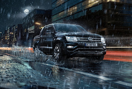 Volkswagen, Volkswagen Amarok, bil, pickup, regn, fordon, HD tapet HD wallpaper