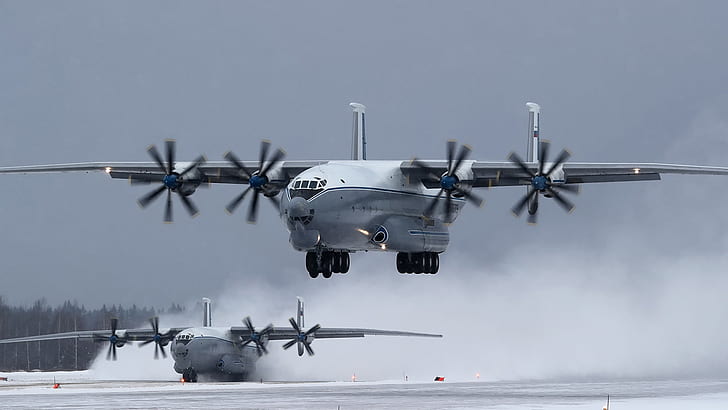 سلاح الجو الروسي ، Antey ، An-22 ، طائرات النقل ، مكتب تصميم أنتونوف ، محرك توربيني ثقيل سوفيتي، خلفية HD
