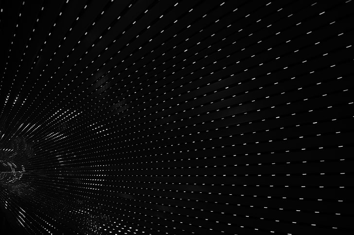 black digital wallpaper, points, light, immersion, HD wallpaper