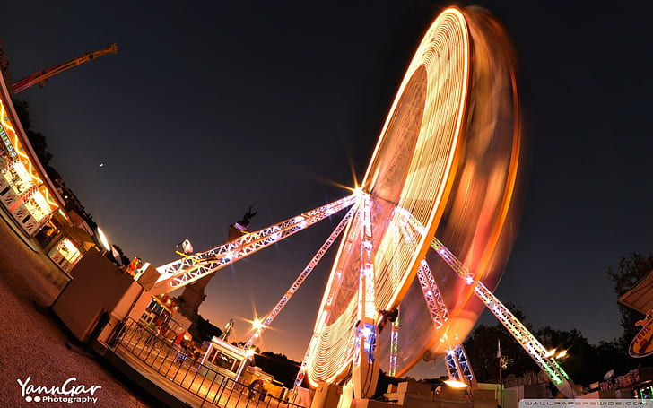 Ferris Wheel, france, off center, ferris wheel, motion, animals, HD wallpaper
