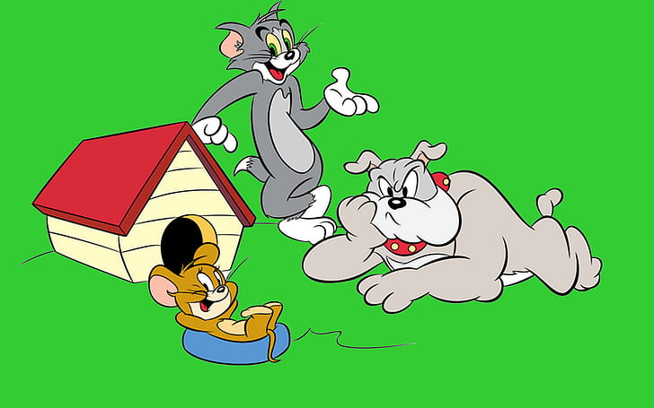 Tom Jerry And Spike Cartoon Desktop Hd Wallpaper 1920 × 1200, วอลล์เปเปอร์ HD