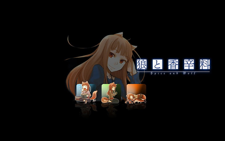 kadın anime karakter çizimi, baharat ve kurt, Holo, Okamimimi, HD masaüstü duvar kağıdı