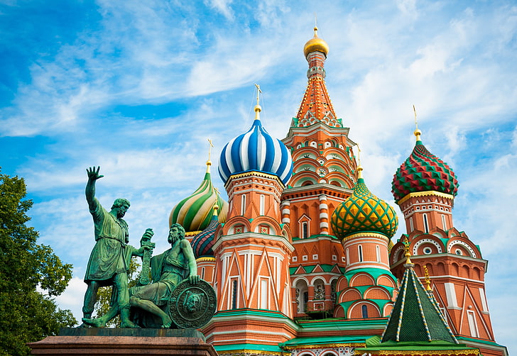 Cathédrale Saint-Basile, ville, Moscou, Le Kremlin, Cathédrale Saint-Basile, Russie, Kremlin, Fond d'écran HD