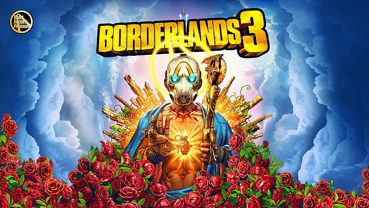 Guns, Borderlands, Vault, Psycho, Roses are Red, Borderlands 3, Mayhem is Coming, BL3, Vault Symbol, HD wallpaper