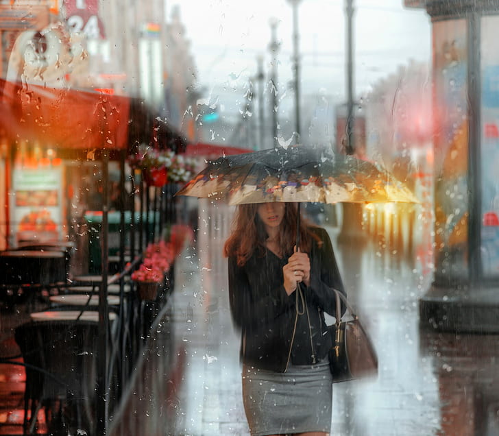 дождь, улица, город, санкт-петербург, HD обои