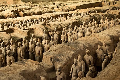 Guerrieri di terracotta, Cina, reliquia storica, storica, Sfondo HD HD wallpaper