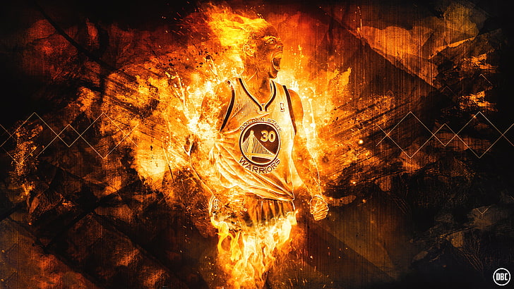 Stephen Curry, Fire, Sport, Basket, NBA, Golden State, Stephen Curry, Warriors, HD tapet
