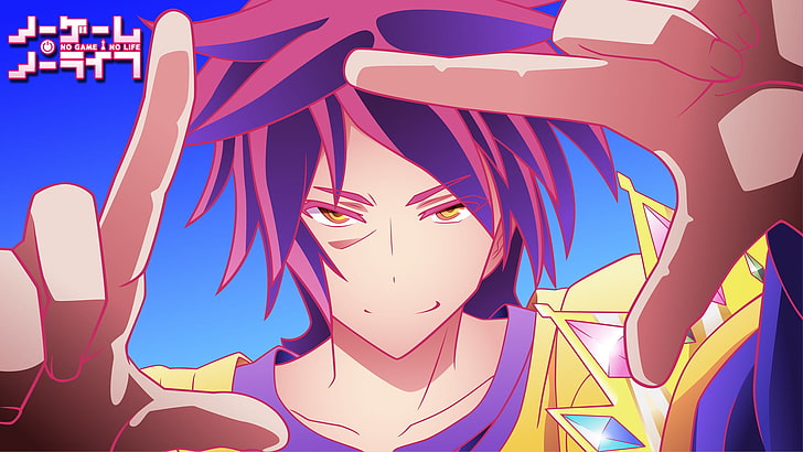 мужской персонаж аниме с фиолетовыми волосами, Сора (No Game No Life), No Game No Life, аниме, аниме парни, HD обои