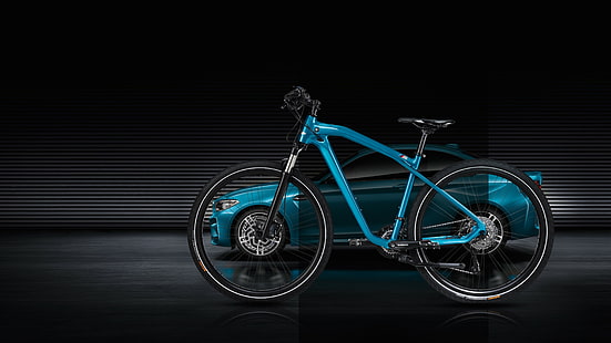 MTB verde acqua e hardtail nero, BMW Cruise M Bike, Limited Edition, migliori biciclette, Sfondo HD HD wallpaper