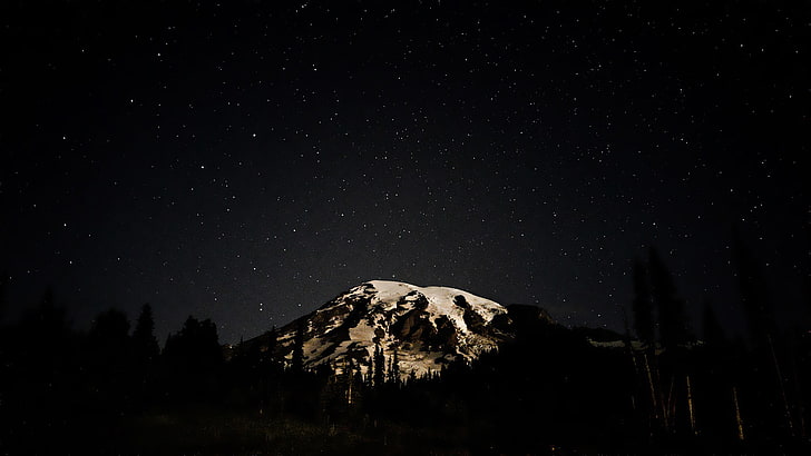 silberfarbener Diamantring, Sterne, Landschaft, HD-Hintergrundbild