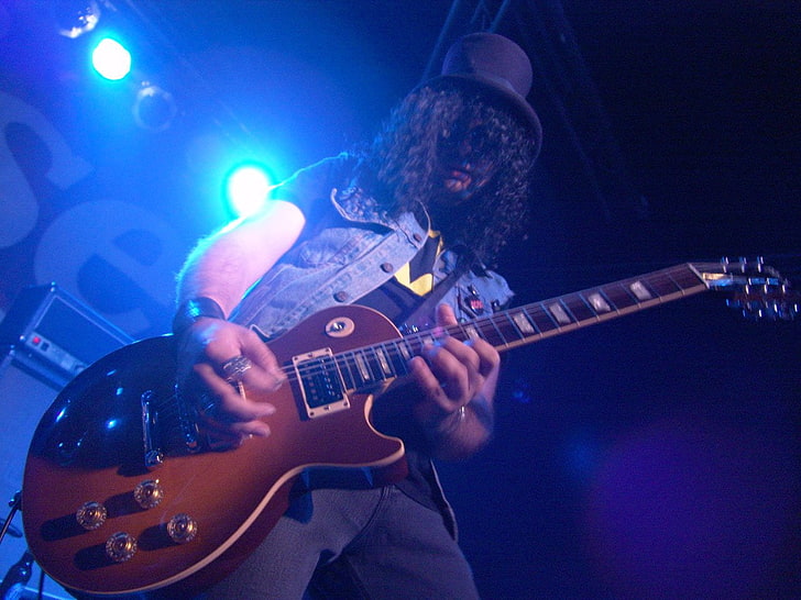 brown les-paul guitar, Music, Slash, HD wallpaper