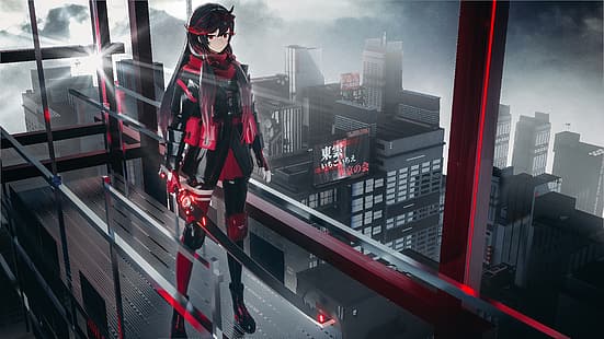 anime, anime girls, Punishing: Grey Raven, cyborg, fiksi ilmiah, Seymour, Wallpaper HD HD wallpaper