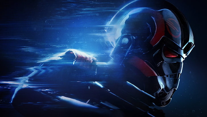 خلفية رقمية لشخصية فيلم روبوت باللونين الأسود والأحمر ، Star Wars Battlefront II ، Inferno Squad ، Inferno Squad Trooper ، Star Wars: Battlefront، خلفية HD