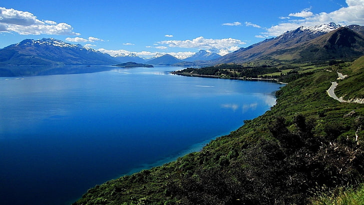 пейзаж, озеро, горы, Новая Зеландия, HD обои