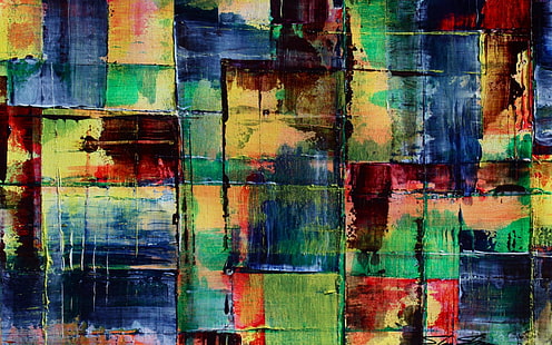 grüne, rote und blaue abstrakte Malerei, bunt, abstrakt, Beschaffenheit, HD-Hintergrundbild HD wallpaper