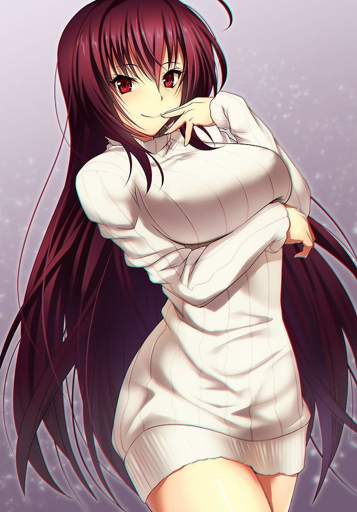 long hair, FateGrand Order, anime girls, Scathach ( FateGrand Order ), Lancer (FateGrand Order), sweater, anime, HD wallpaper