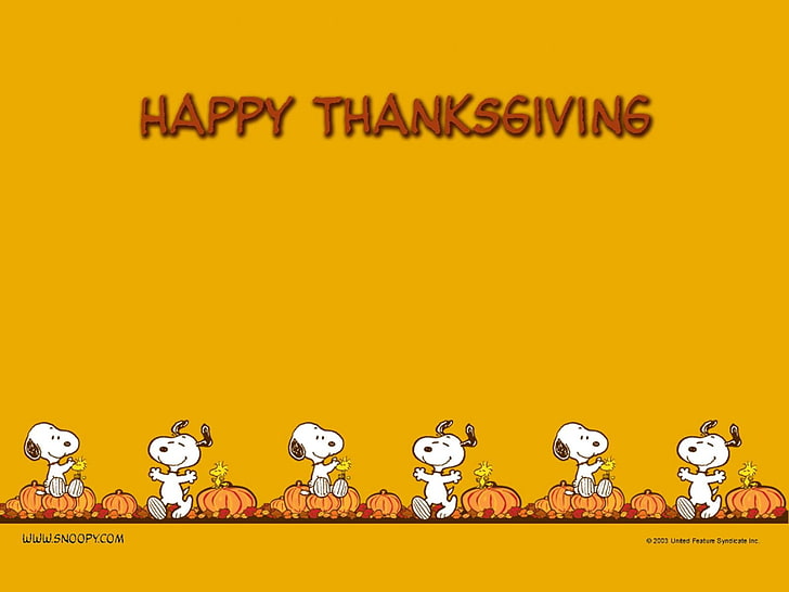 Szczęśliwy tekst Dziękczynienia, Fistaszki (komiks), Snoopy, Święto Dziękczynienia, Tapety HD