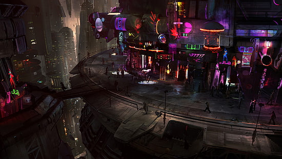 Captura de tela do jogo Final Fantasy, cyberpunk, ficção científica, cidade futurista e futurista, Guerra nas Estrelas, Arte conceitual de Guerra nas Estrelas 3030, steampunk, HD papel de parede HD wallpaper