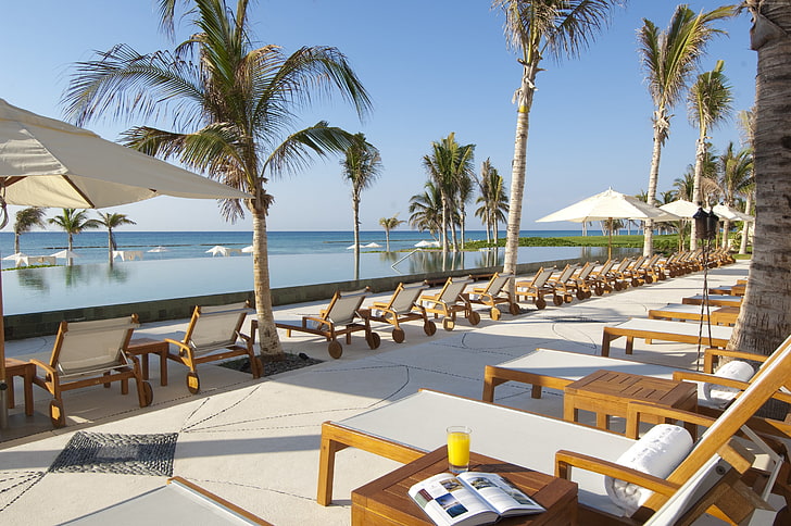 Urlaub, Resort, Reisen, Mexiko, Grand Velas Riviera Maya, Palmen, Tourismus, Sonnenbank, HD-Hintergrundbild
