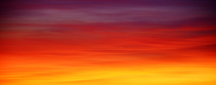 red and yellow clouds, sky, bright, gradient, HD wallpaper
