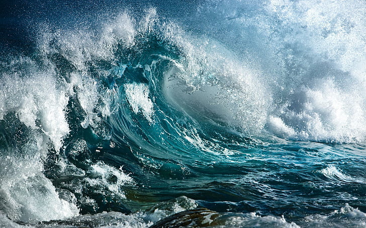 The heart of a wave, big ocean waves, wave, water, sea, diverse, nature, HD wallpaper