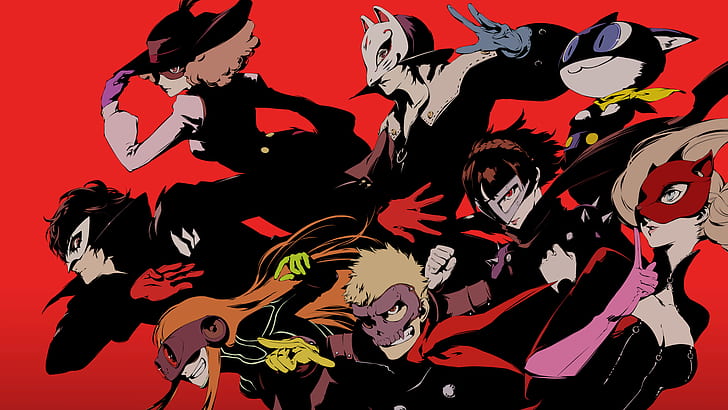 илюстрация на различни герои, серия Persona, Persona 5, HD тапет