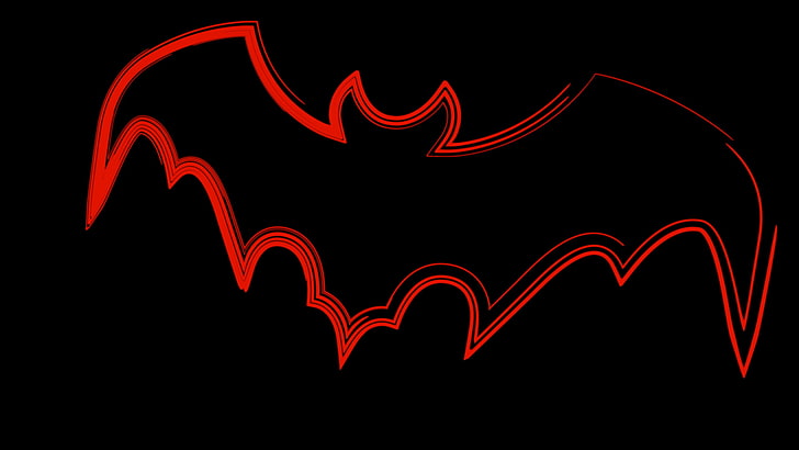 röd bat logotyp, semester, figur, bat, halloween, 1920x1080, bild, HD tapet