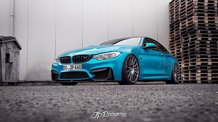 синий BMW E-серии седан, BMW, JP Performance, BMW M4, суперкар, синие автомобили, бирюза, HD обои