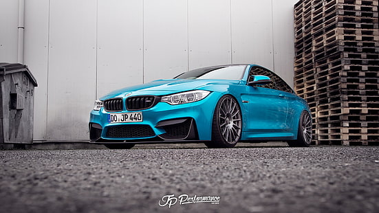 sedan azul da BMW série E, BMW, JP Performance, BMW M4, carro, carros azuis, turquesa, HD papel de parede HD wallpaper