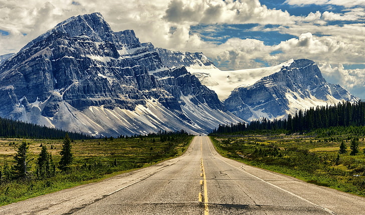 landscape, mountain, road, HD wallpaper